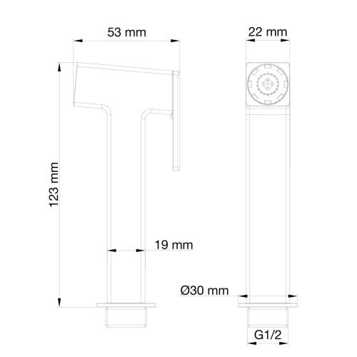 Лейка для гигиенического душа Wonzon & Woghand WW-88PQ02-MB - фото 2
