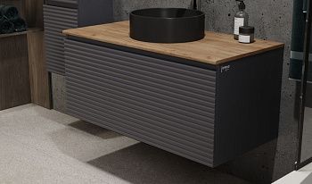 Тумба под раковину Jorno COSSETY Coss.01.100/P/A-DZ/JR 100х50 подвесная цвет черный