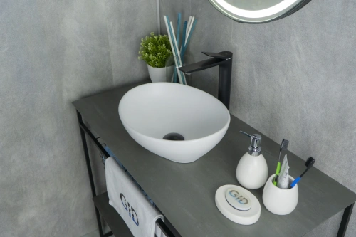 Раковина керамическая Gid Lago 51164 40х30 накладная цвет белый без отверстий под смеситель - фото 5