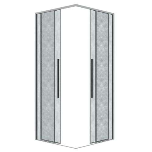 Душевая дверь Grossman Galaxy 1/2.K33.01.10.10.02 100х195 стекло текстурное профиль хром - фото 2