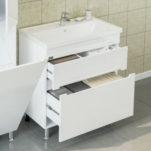 Тумба под раковину СанТа Лондон 224007л 80х40 напольная цвет белый - фото 2