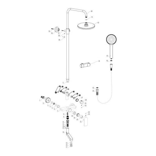 Душевая стойка Fmark FS8845 настенная цвет серый - фото 4