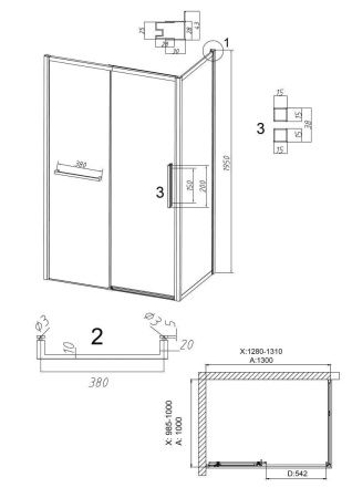 Душевой уголок Grossman Style 120.K33.05.1310.10.02 130х100 стекло шиншилла профиль хром без поддона
