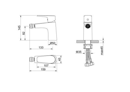 Смеситель Aquatek Бетта AQ1118BGM на биде вороненая сталь - фото 3
