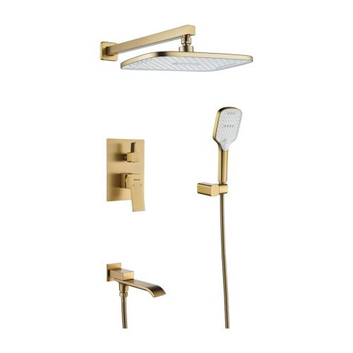 Душевая система Shevanik S4035G встраиваемая в стену цвет золото - фото 2