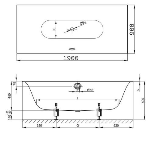 Ванна стальная Bette Lux 3442-000 PLUS 190х90 встраиваемая прямоугольная без ножек - фото 2