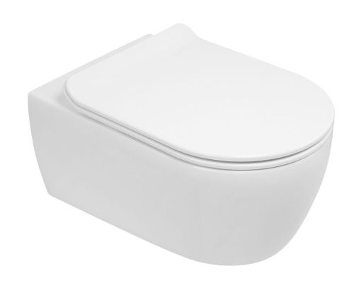 Унитаз подвесной SSWW CT2039V белый с сиденьем микролифт безободковый душевой смыв - фото 2