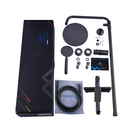 Душевая стойка Fashun A52419-17 настенная цвет черный