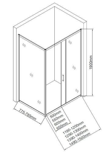 Душевая перегородка Aquanet SP-0800A 80х190 стекло прозрачное профиль хром глянцевый - фото 4
