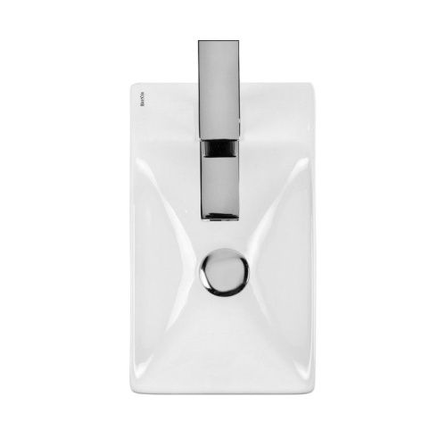 Раковина из сантехнического фарфора Bond Cube S12-380R 40х20 накладная цвет белый 1 отверстие под смеситель - фото 4