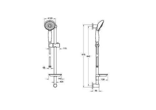 Душевой гарнитур Vitra Cozy A45682EXP настенный хром - фото 2