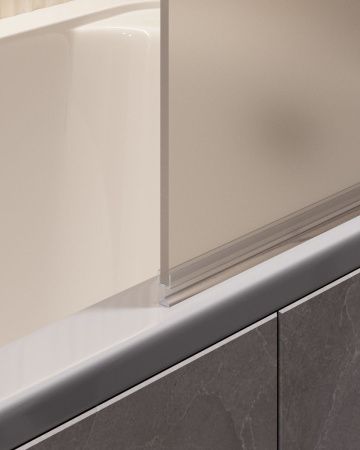 Душевая шторка на ванну Timo T21 90х140 стекло матовое профиль черный ориентация универсальная