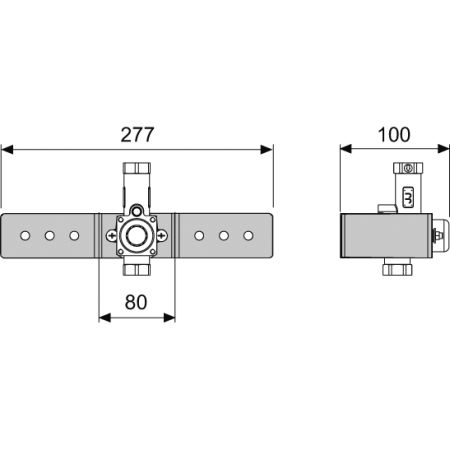 Клапан смыва писсура с монтажной пластиной Tece TECEprofil 9370021