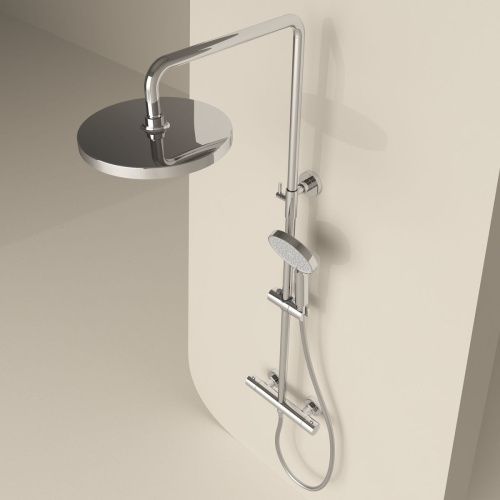 Душевая стойка Sancos Teo SC11001CH настенная цвет хром с термостатом - фото 4