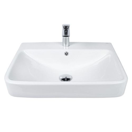 Раковина из сантехнического фарфора Bond Cube S10-600 60х50 встраиваемая цвет белый 1 отверстие под смеситель - фото 3