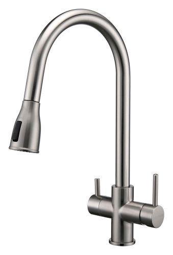 Смеситель для кухни Paulmark LANGE La214212-BS на мойку никель