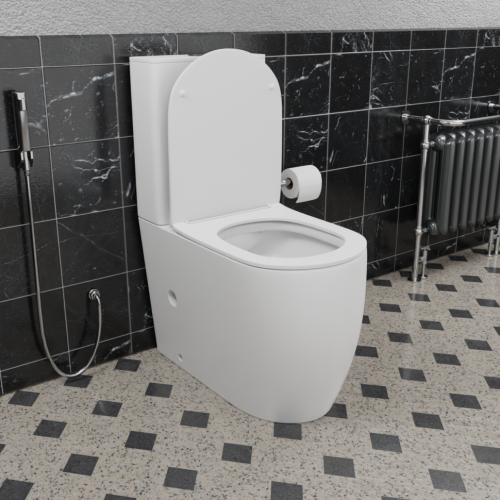 Унитаз напольный с бачком CeramaLux 1289А белый с сиденьем микролифт безободковый - фото 4