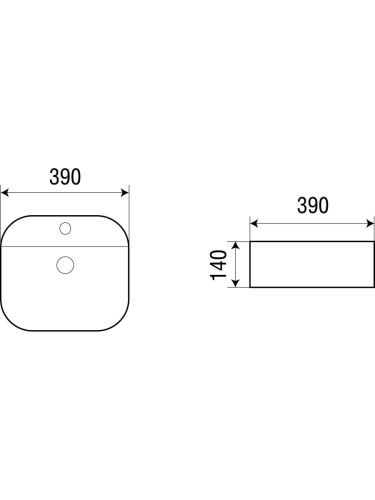 Раковина из сантехнического фаянса WeltWasser WW SK 10000003822 40х40 подвесная цвет белый 1 отверстие под смеситель - фото 2