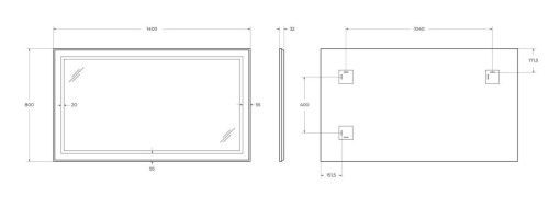 Зеркало с подсветкой BelBagno Kraft SPC-KRAFT-1400-800-SENS-AL 140х80 подвесное - фото 5
