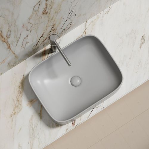 Раковина из сантехнического фарфора Ceramica Nova ELEMENT CN6052MSG 50х40 накладная цвет серый без отверстий под смеситель - фото 4