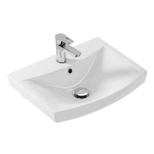 Раковина из сантехнического фарфора Onika Carina UM-CAR50/1 50х40 накладная цвет белый 1 отверстие под смеситель