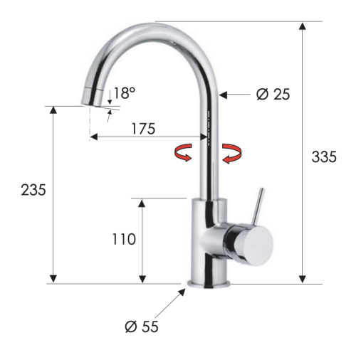 Смеситель для кухни Remer X Style X72 на мойку хром - фото 2
