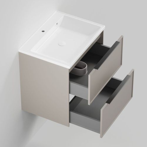 Тумба с раковиной La Fenice SIMPLA TWIN NFNC-01-SIM-C-100-2-3-100 100х50 подвесная цвет бежевый - фото 2