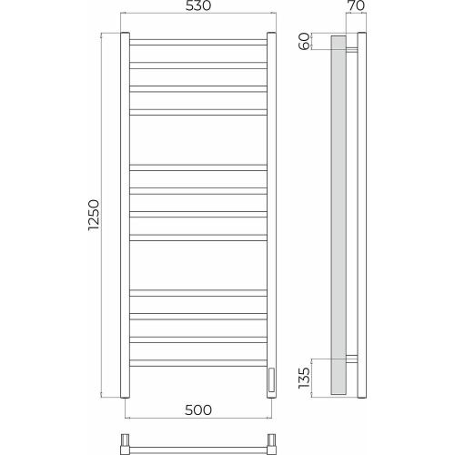 Полотенцесушитель электрический Terminus 4670078544414 55х125 хром - фото 3