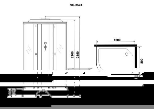 Душевая кабина Niagara Eco E120/80/26R/TN 120х80 асимметричная с крышей ориентация правая - фото 4