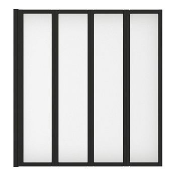 Душевая шторка на ванну Cerutti SPA BOUNA-B 130х140 стекло прозрачное профиль черный ориентация универсальная