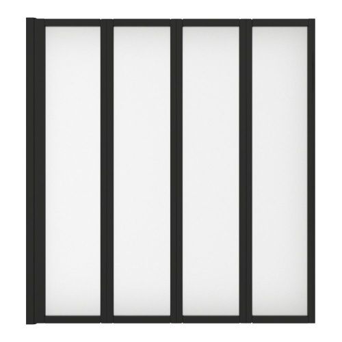 Душевая шторка на ванну Cerutti SPA BOUNA-B 130х140 стекло прозрачное профиль черный ориентация универсальная