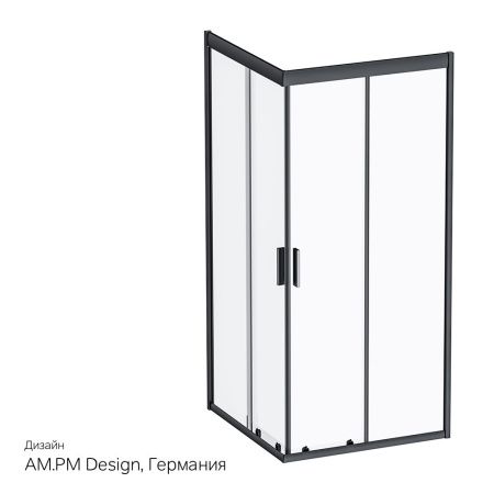 Душевой уголок Am.Pm Gem W90G-403-090BT 90х90 стекло прозрачное профиль черный без поддона
