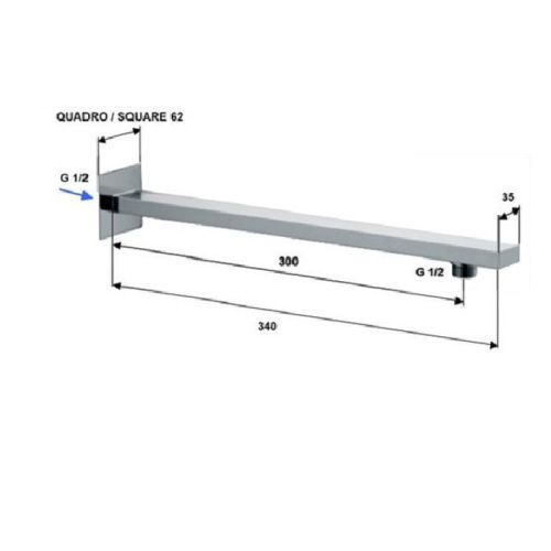 Держатель для ручного душа Daniel SHOWERS + сифоны для поддонов A553 30см хром - фото 2