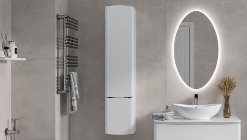 Шкаф-пенал Velvex LUNA pp.LUN.35 40х150 подвесной цвет белый - фото 2