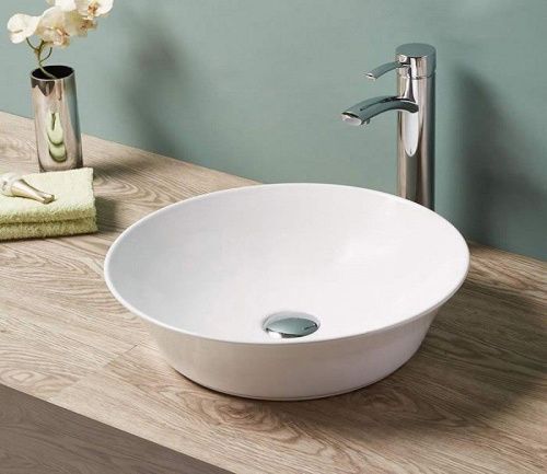 Раковина из сантехнического фаянса CeramaLux 9381 40х40 накладная цвет белый без отверстий под смеситель - фото 5