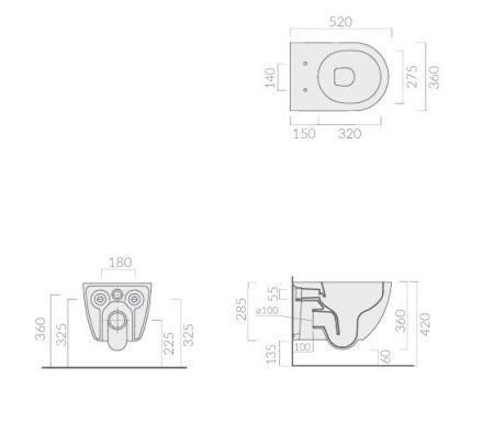 Чаша унитаза подвесная Galassia Dream 7334SA цвет бежевый без сиденья безободковая каскадный смыв