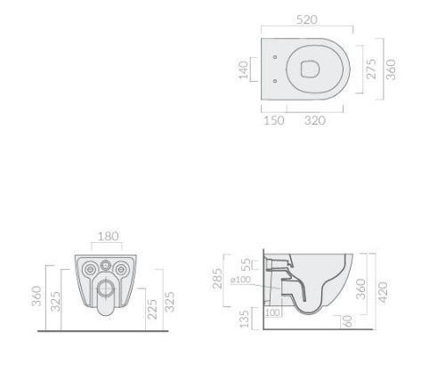 Чаша унитаза подвесная Galassia Dream 7334SA цвет бежевый без сиденья безободковая каскадный смыв - фото 3