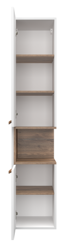 Шкаф-пенал Brevita Bergen BER-05035-01-19-ПоЛ 40х170 подвесной цвет коричневый/белый - фото 3