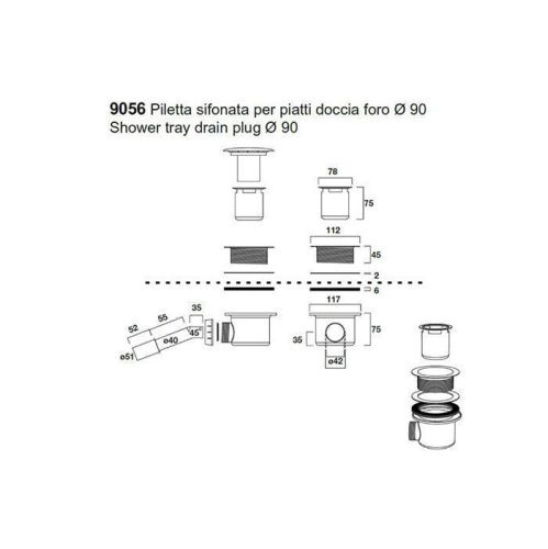 Сифон для душевого поддона Kerasan RETRO 905693 бронза - фото 2