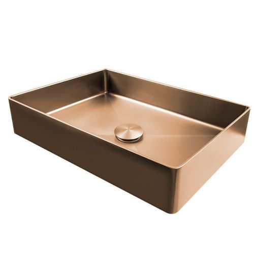 Раковина из нержавеющей стали AltroBagno Astro AltroBagnoAstro001019RaSp 50х40 накладная цвет медь - фото 2