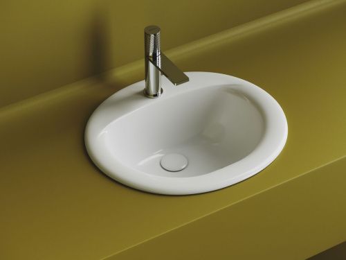 Раковина из сантехнического фарфора Ceramica Nova SUN CN6080 52х46 встраиваемая цвет белый 1 отверстие под смеситель - фото 2