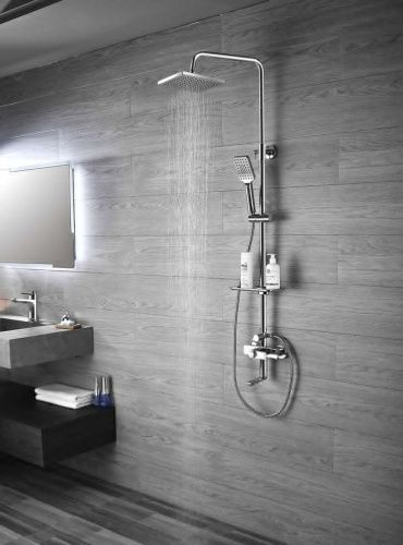 Душевая стойка Rossinka RS50 RS50-46 настенная цвет хром с термостатом - фото 2