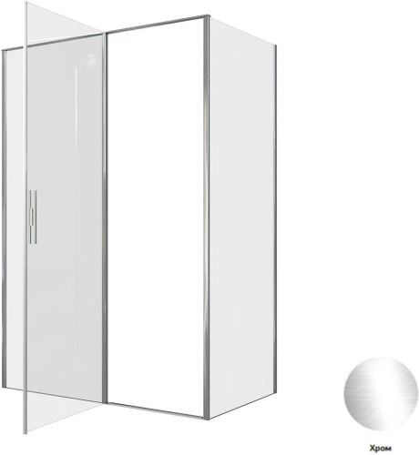 Душевой уголок Allen Brau Priority 3.31034.00 + 3.31040.00 140х80 стекло прозрачное профиль хром без поддона - фото 4