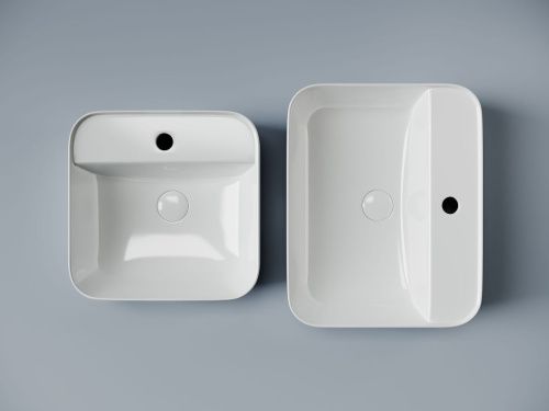 Раковина из сантехнического фарфора Ceramica Nova ELEMENT CN5014 40х40 накладная цвет белый 1 отверстие под смеситель - фото 5