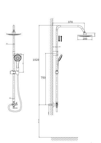 Душевая стойка Rush Bella BL4535-111 настенная цвет хром - фото 2