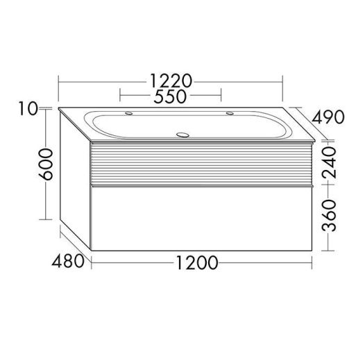 Тумба с раковиной Burgbad Fiumo SFXO122F3956FOT45G0200C0001*2 120х50 подвесная цвет коричневый/белый - фото 2