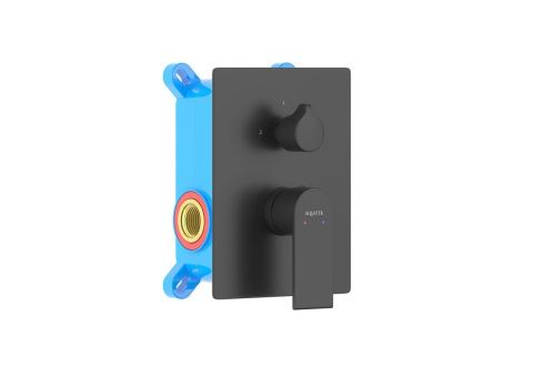 Смеситель для ванны Aquatek ЛИРА AQ1446MB встраиваемый в стену черный - фото 2