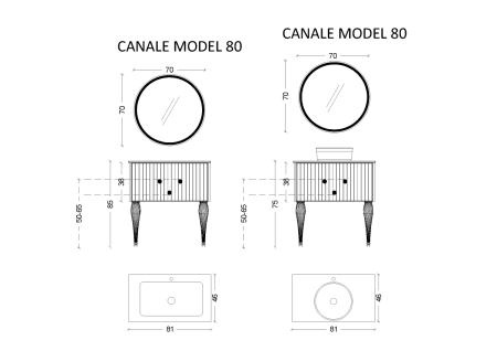 Тумба под раковину Armadi Art Vallessi Avantgarde 843-080-BCR 80х50 подвесная цвет черный