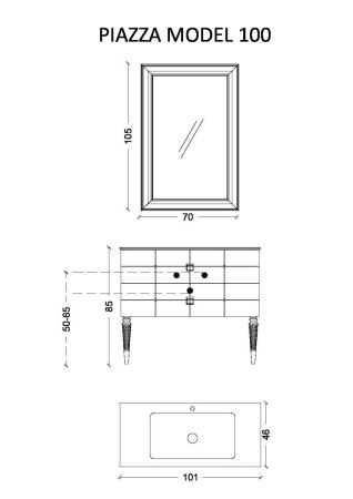 Тумба под раковину Armadi Art Vallessi Avantgarde 841-100-WCR 100х50 подвесная цвет белый