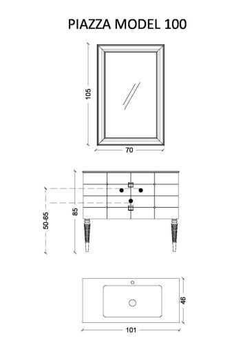 Тумба под раковину Armadi Art Vallessi Avantgarde 841-100-WCR 100х50 подвесная цвет белый - фото 2
